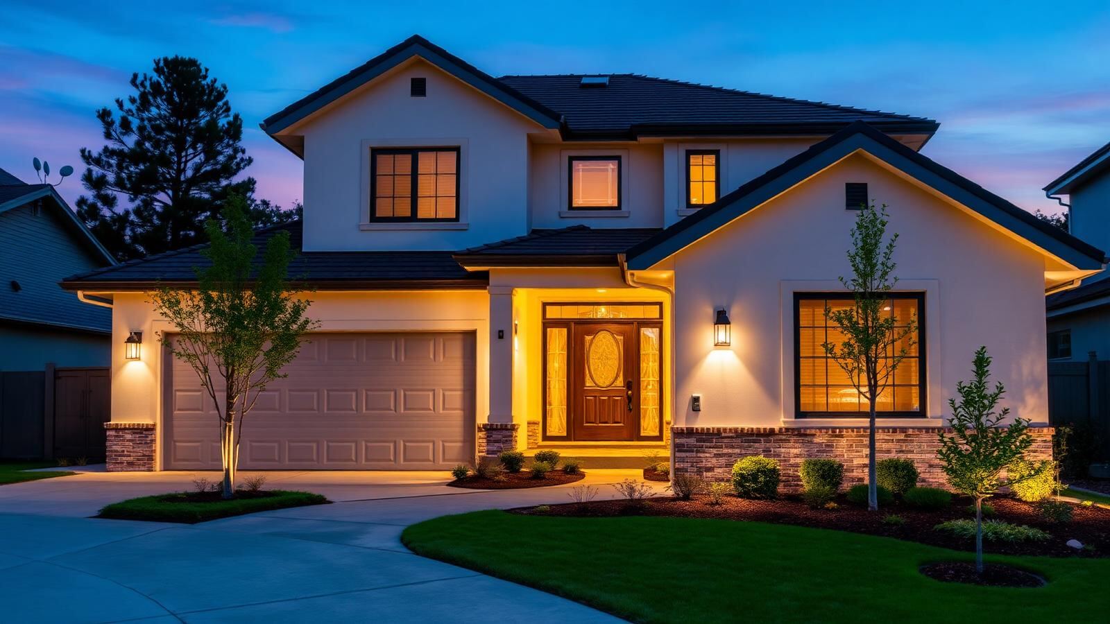 Residential home protected by a ProTech Security alarm and camera system